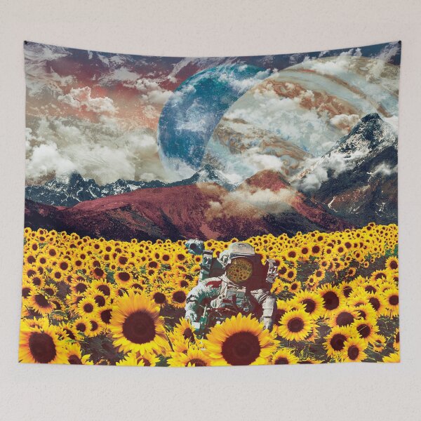 Item preview, Astronaut lost in a galaxy of sunflowers designed and sold by ARTS ZED.