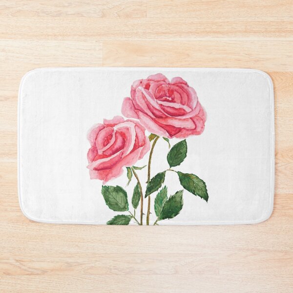 Item preview, hand painted 2 pink roses watercolor  designed and sold by ColorandColor.
