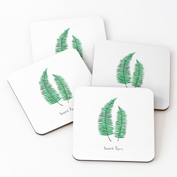 Item preview, hand painted sword fern watercolor  designed and sold by ColorandColor.