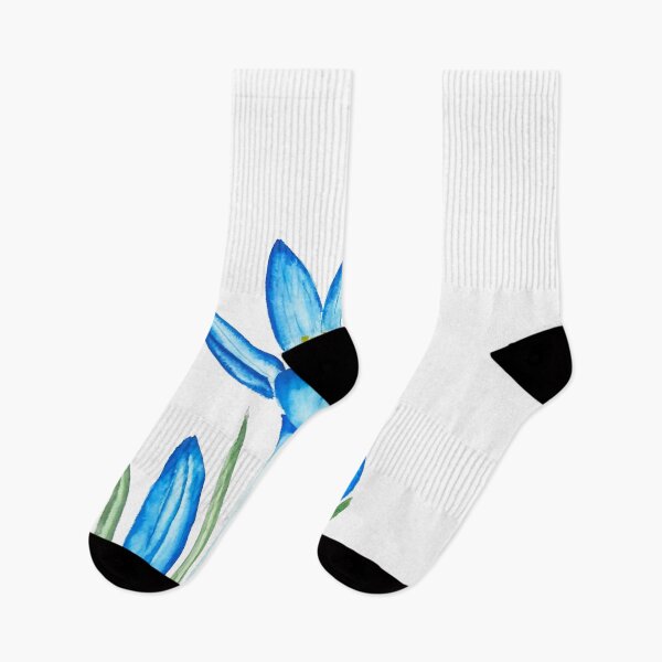Item preview, hand painted blue crocus flower watercolor  designed and sold by ColorandColor.