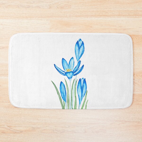 Item preview, hand painted blue crocus flower watercolor  designed and sold by ColorandColor.