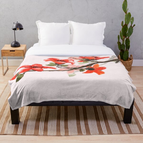 Artikelvorschau, rot-orange Kapok Blumen malen entworfen und verkauft von SelenePaintings .