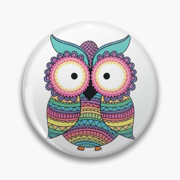Item preview, Geometric Pastel Rainbow Owl designed and sold by Pink Pineapple Works.