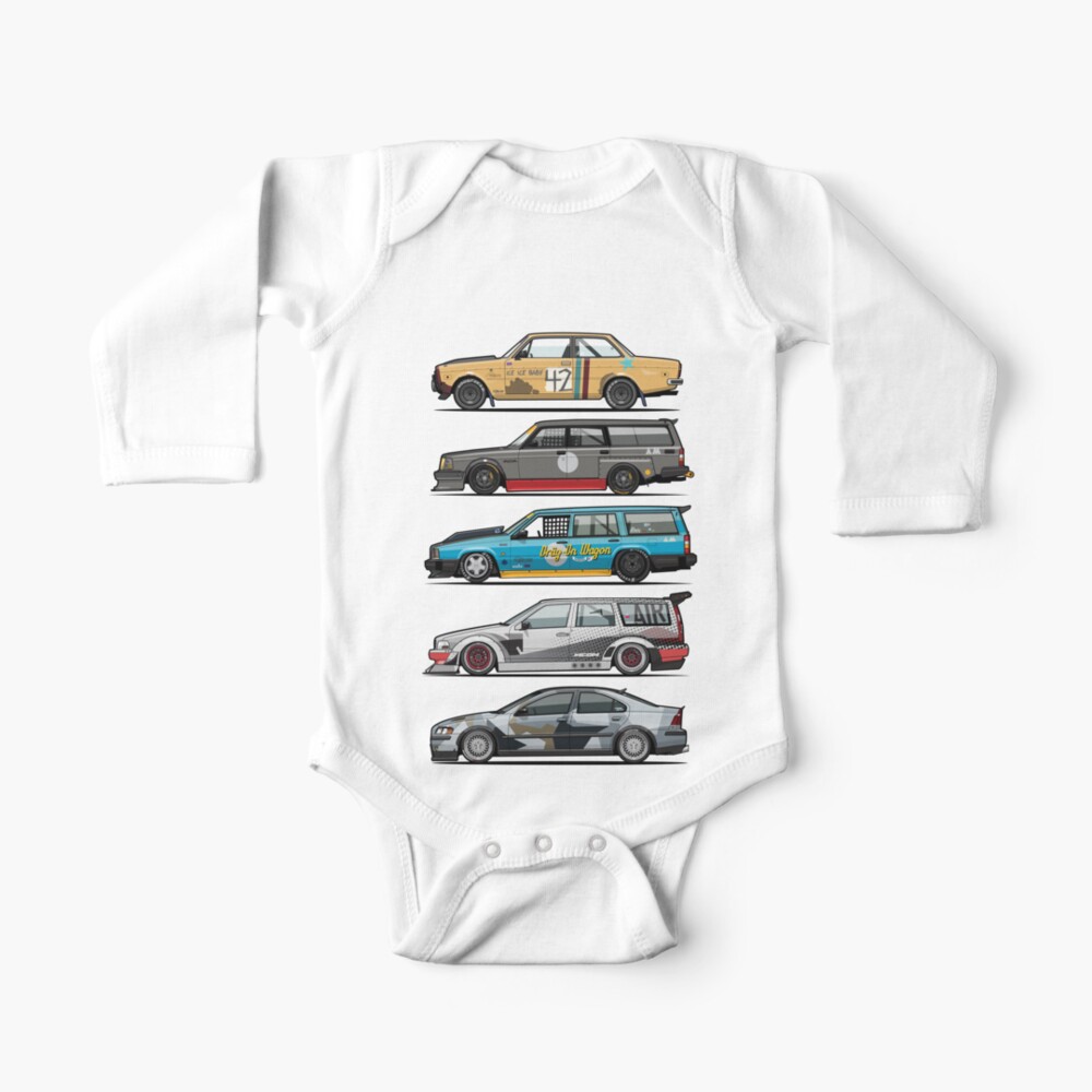 Stack Of Swedish Bolbo Cars 142 245 740 V70 S60 Baby One Piece By Bolbofornia Redbubble