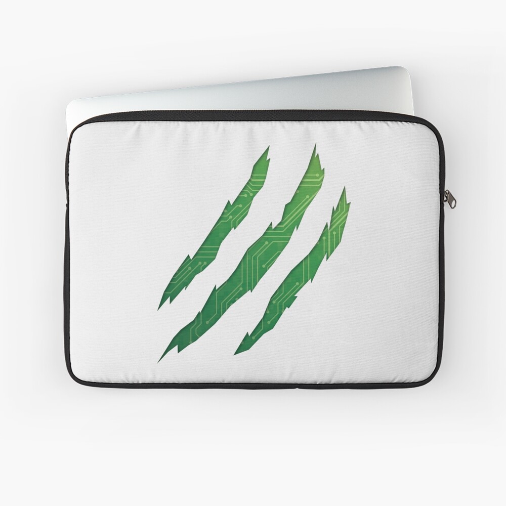 Torn up cloth revealing circuit board Laptop Sleeve
