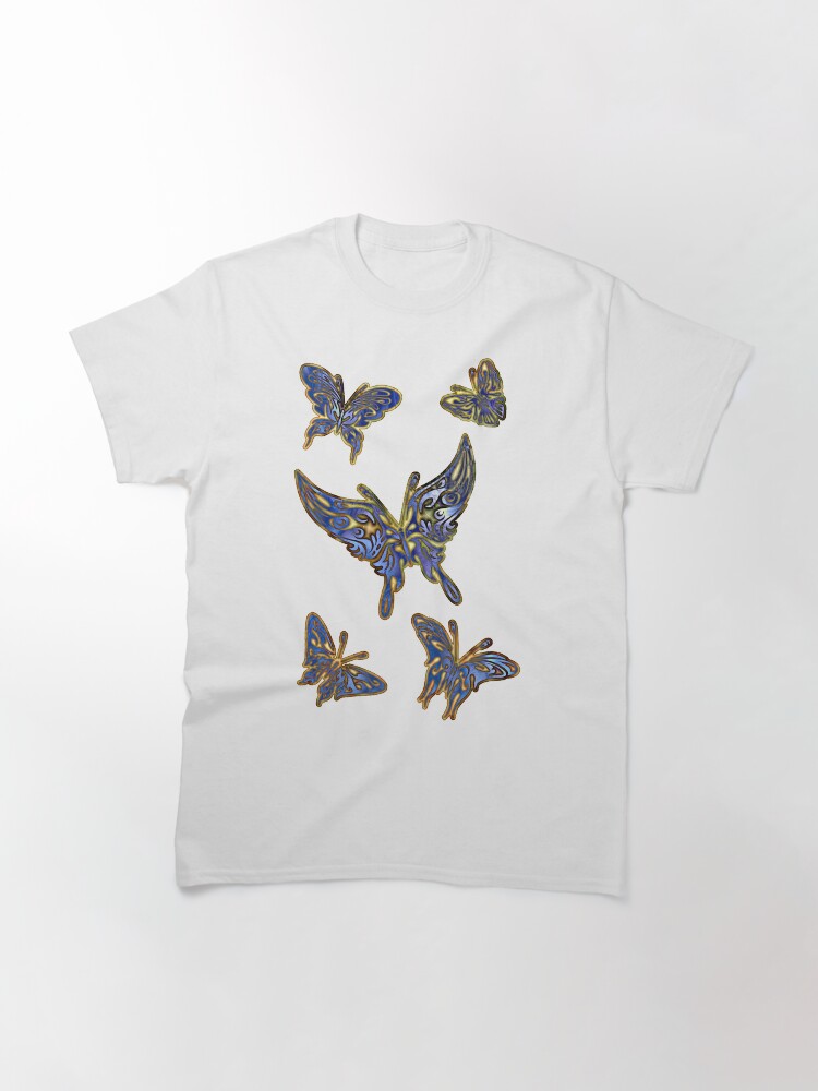 Alternate view of Blue and Gold Butterflies Classic T-Shirt