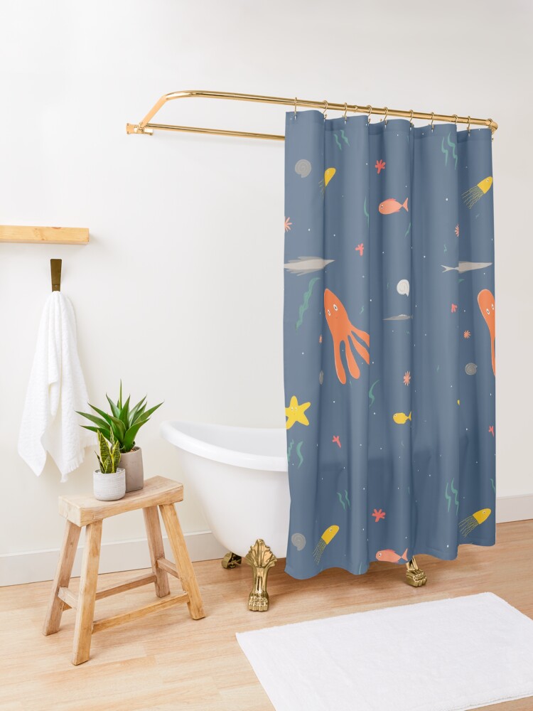 Alternate view of Ocean sea animals Shower Curtain