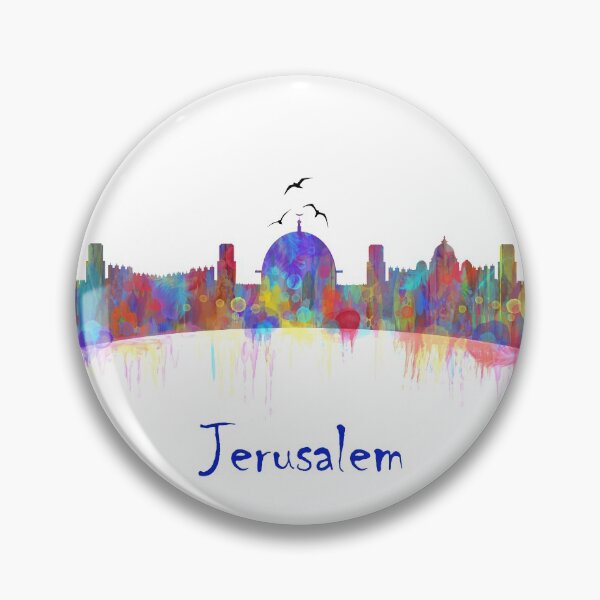 Item preview, Jerusalem city skyline watercolor print designed and sold by maryedenoa.