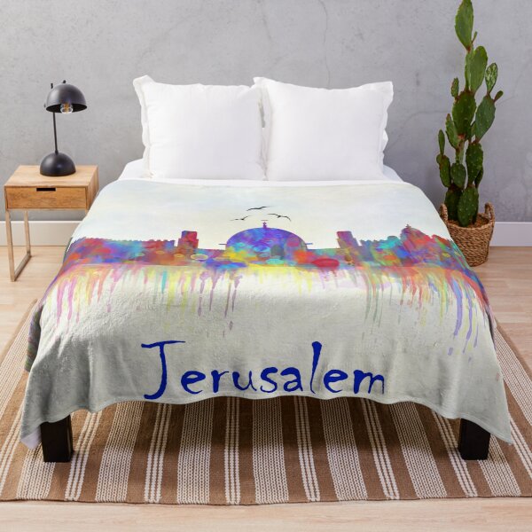 Item preview, Jerusalem city skyline watercolor print designed and sold by maryedenoa.