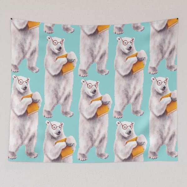 Item preview, Smart Polar Bear Book Lover designed and sold by Boriana Giormova.