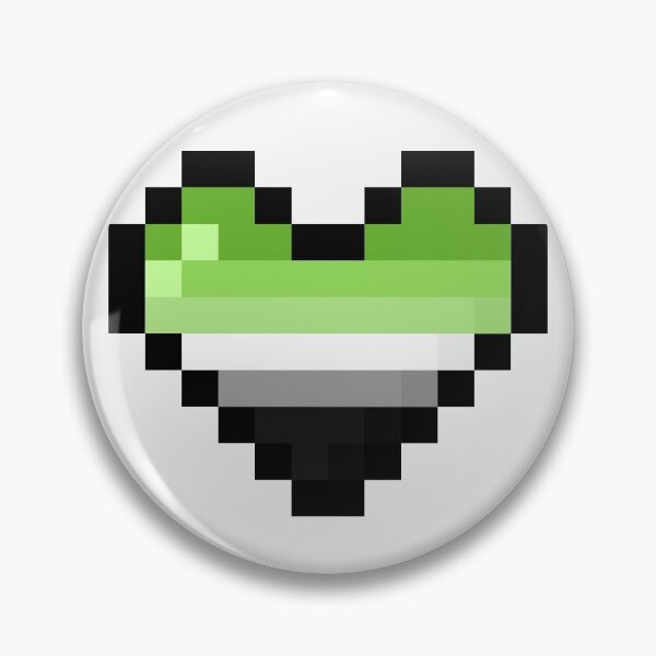 Item preview, Pixelated aromantic pride heart designed and sold by NotCD.
