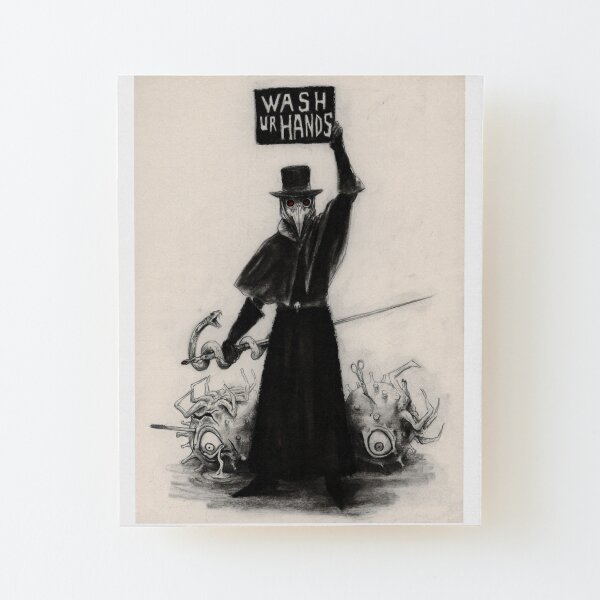 Plague Doctor Wood Mounted Print