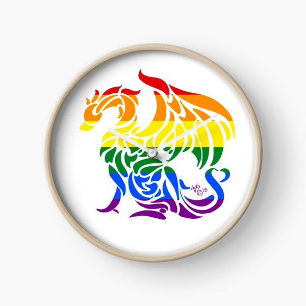 Proud Rainbow Dragon Clock