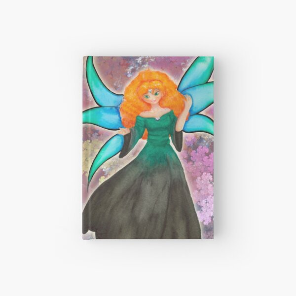 Red haired Fairy in Green Hardcover Journal