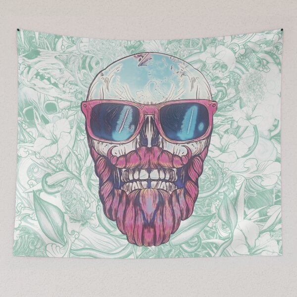 Item preview,  Red Beard Skull on blue designed and sold by fakeface.