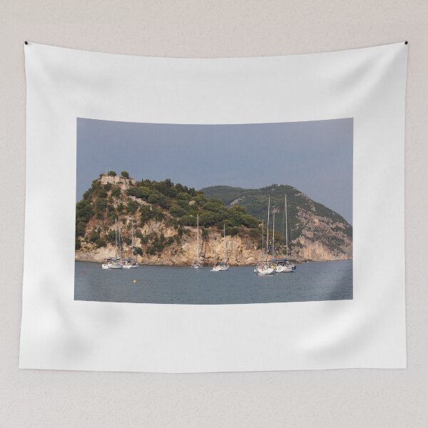 Item preview, old fortress on hill Parga in summer landscape Greece designed and sold by goceris.