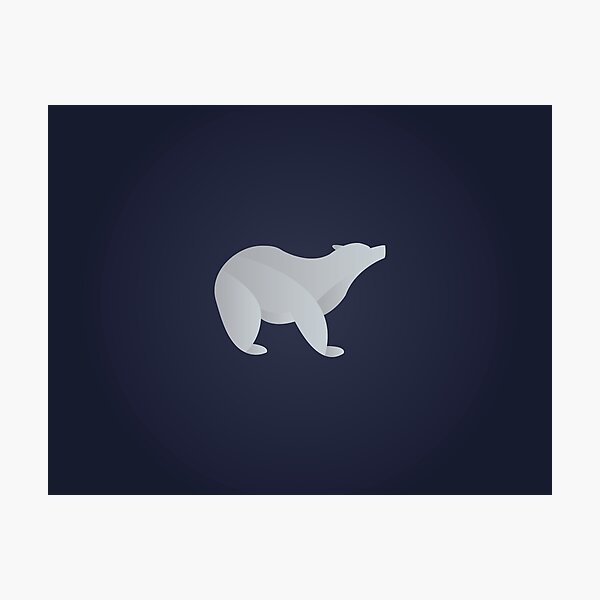 Minimalist Polar Bear Photographic Print