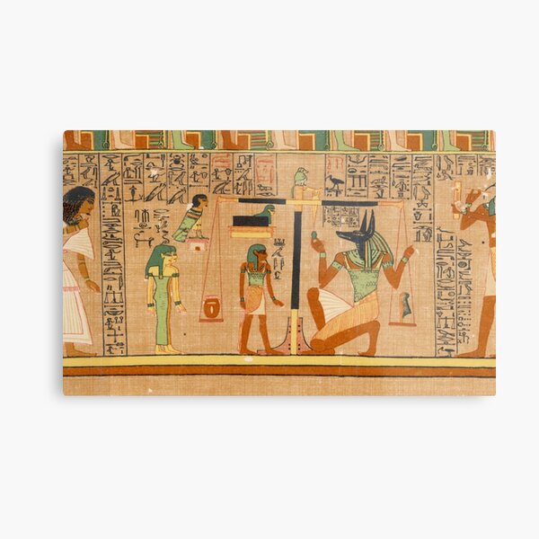 Egyptian Art: Weighing of the Heart in the Duat using the feather of Maat as the measure in balance Metal Print