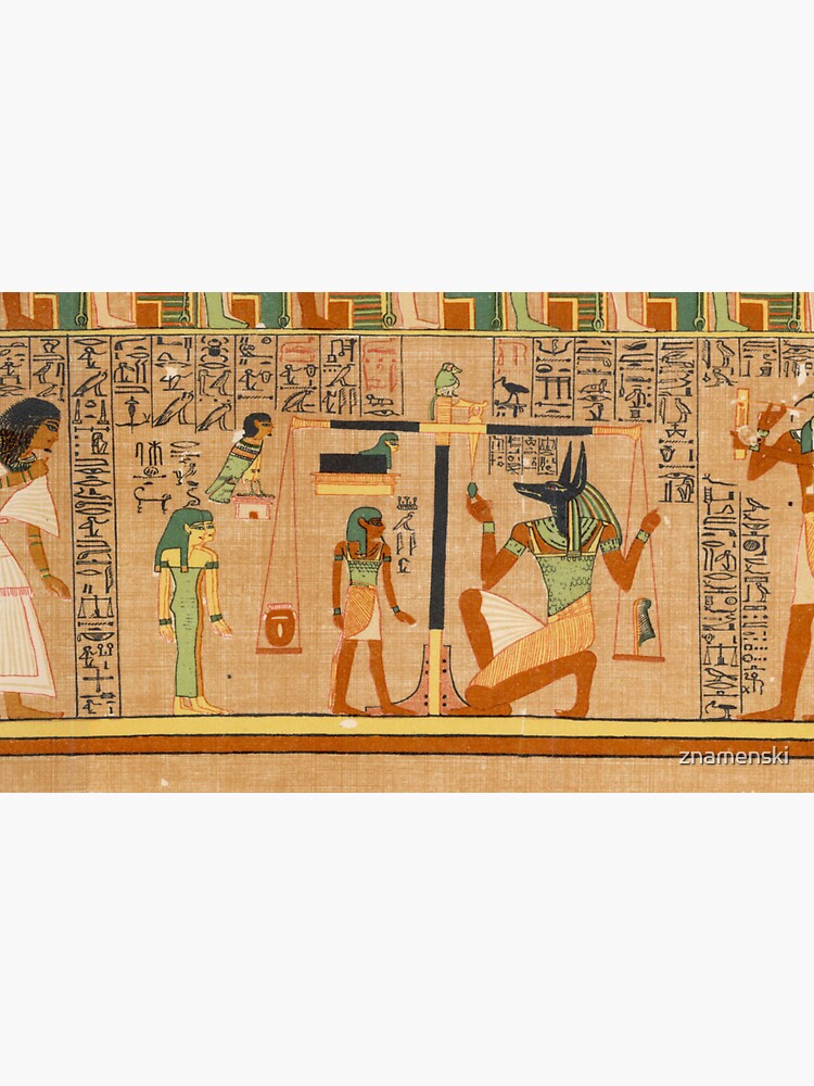 Egyptian Art: Weighing of the Heart in the Duat using the feather of Maat as the measure in balance #EgyptianArt #balance by znamenski