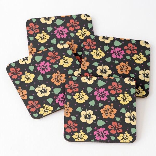 Item preview, Hibiscus flowers pattern illustration designed and sold by ClumsyCat.