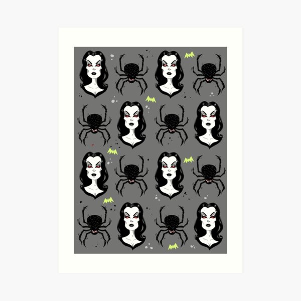 Vampira and Spiders Art Print