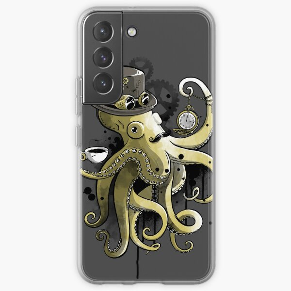 Steampunk octopus gold watercolor Samsung Galaxy Soft Case
