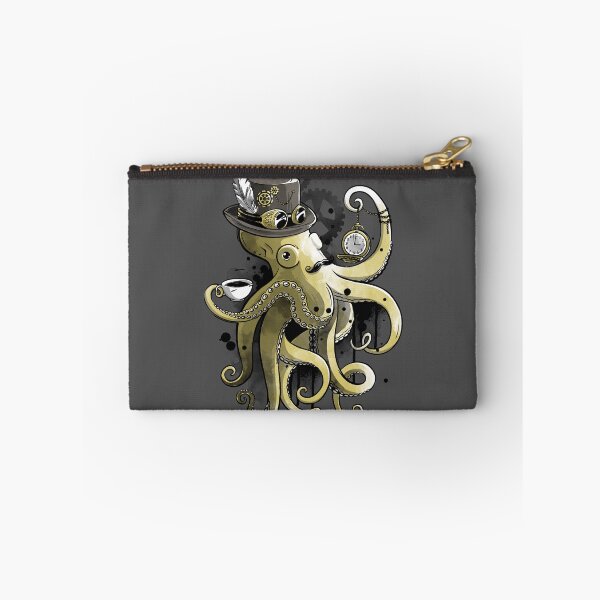 Item preview, Steampunk octopus gold watercolor designed and sold by NemiMakeit.