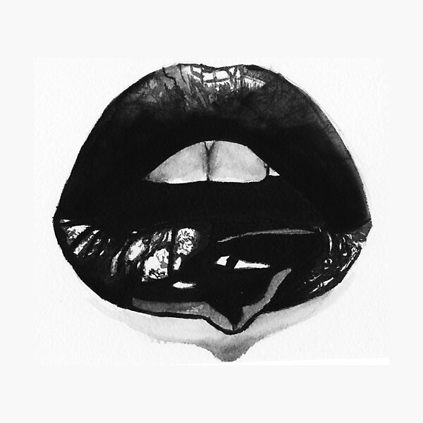 Ink Lips Photographic Print