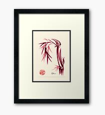 "Lovely" zen bamboo brush painting Framed Print