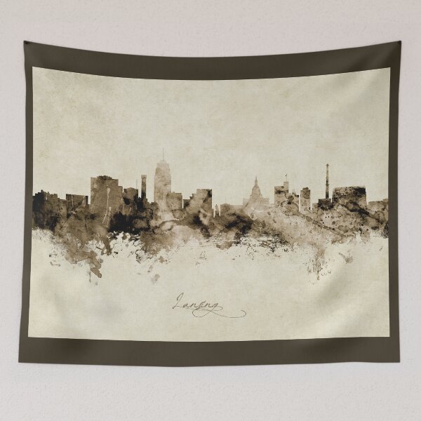 Item preview, Lansing Michigan Skyline designed and sold by ArtPrints.