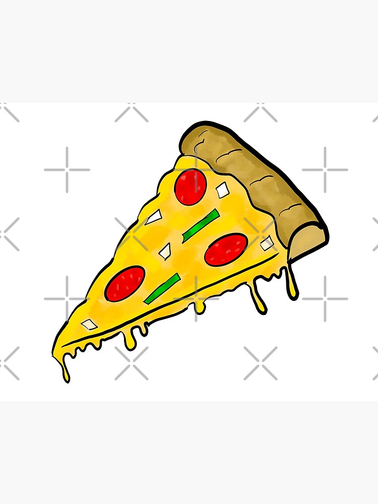 Pizza cartoon with dripping cheese and topping Pizza cartoon with dripping cheese and topping