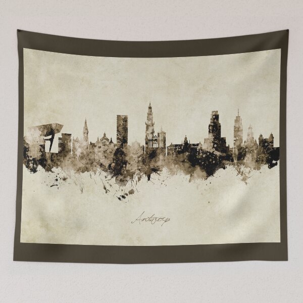 Item preview, Antwerp Belgium Skyline designed and sold by ArtPrints.