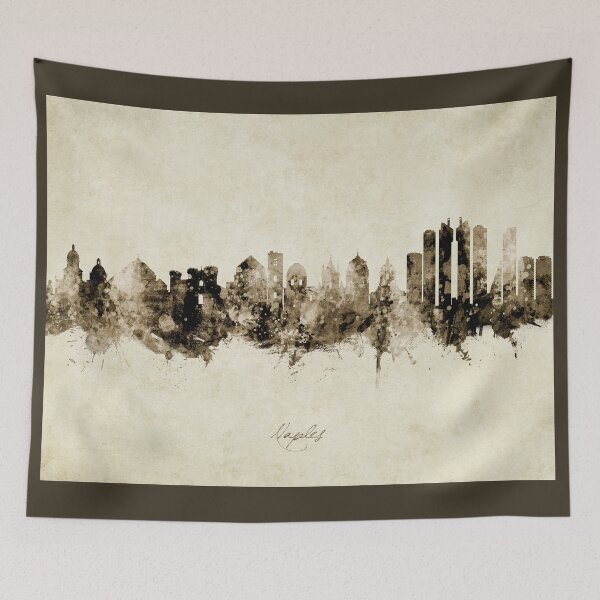 Aperçu de l'œuvre Naples Italy Skyline créée et vendue par ArtPrints.