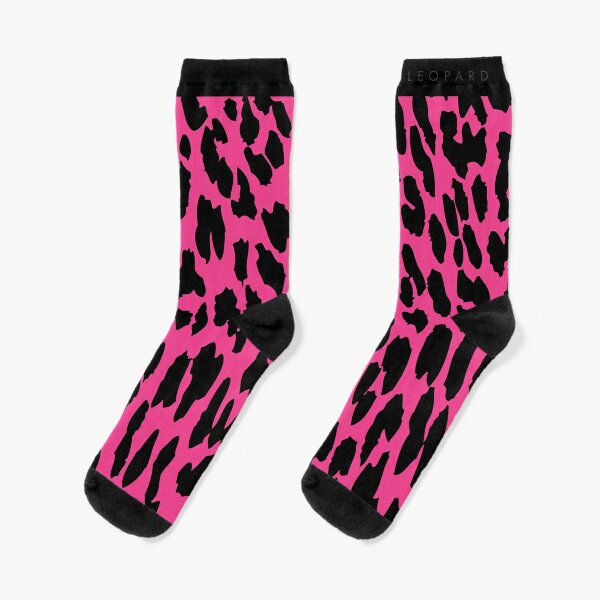 Hot Pink Leopard Print, New 2020, Girly, Chic, Elegant Socks