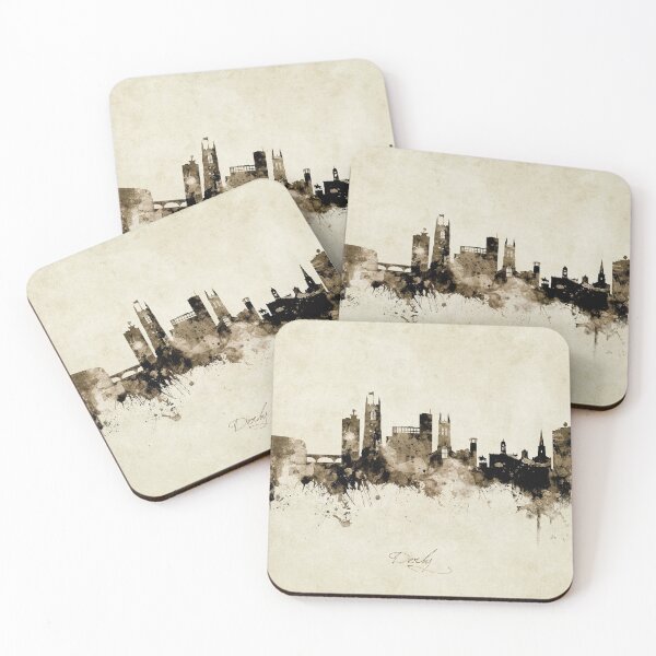 Aperçu de l'œuvre Derby England Skyline créée et vendue par ArtPrints.