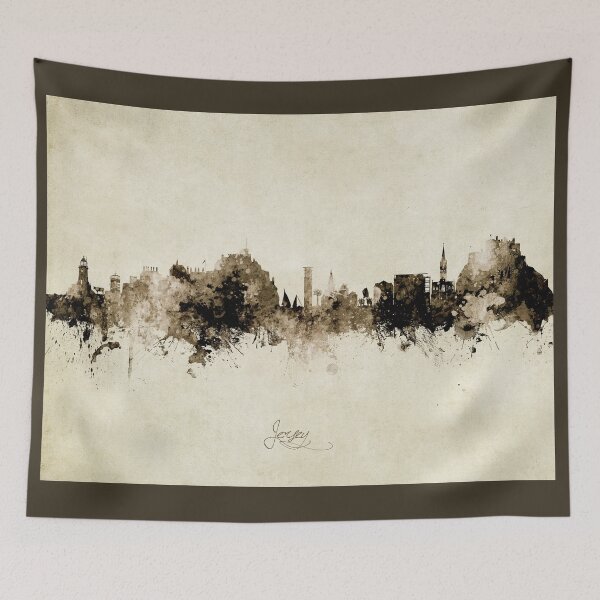 Item preview, Jersey Channel Islands Skyline designed and sold by ArtPrints.