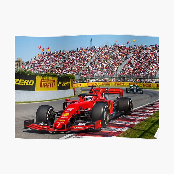 Sebastian Vettel beim Grand Prix von Kanada 2019 Poster