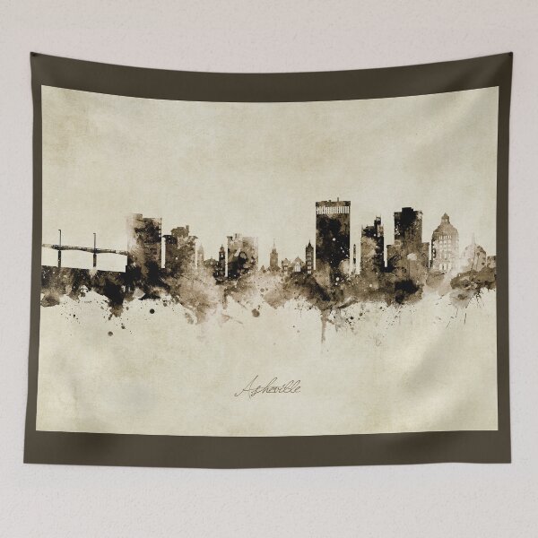 Item preview, Asheville North Carolina Skyline designed and sold by ArtPrints.