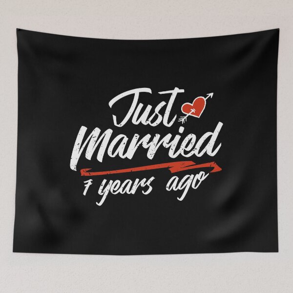 Item preview, Just Married 7 Year Ago Funny Wedding Anniversary Gift for Couples. Novelty way to celebrate a milestone anniversary designed and sold by Orange Pieces.