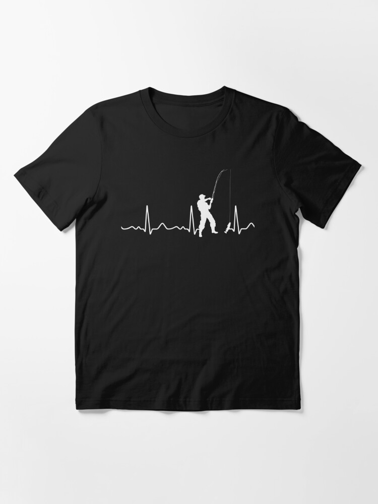 Fishing - heart line / heartbeat / pulse / white Essential T-Shirt by  Mohja-Design