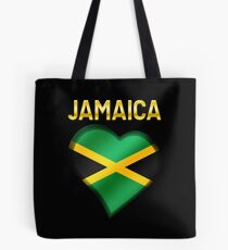 Jamaica - Jamaican Flag Heart & Text - Metallic Tote Bag