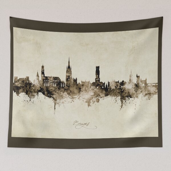 Item preview, Bruges Belgium Skyline designed and sold by ArtPrints.
