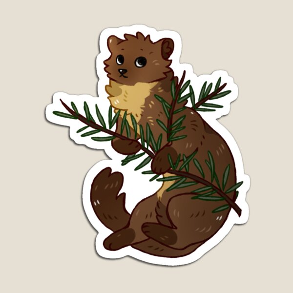 Item preview, European Pine Marten with Pine Needles designed and sold by Savkate.