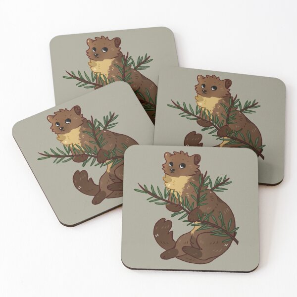 Item preview, European Pine Marten with Pine Needles designed and sold by Savkate.