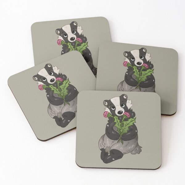 Item preview, European Badger with Thistle designed and sold by Savkate.