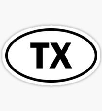 Texas - TX - oval sticker and more Sticker