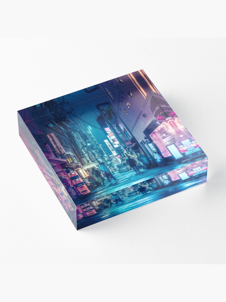 Alternate view of Tokyo Midnight Rain Acrylic Block