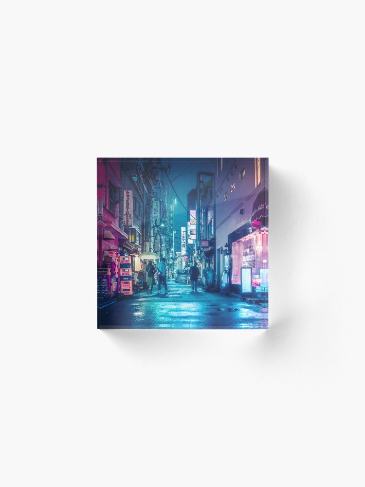 Alternate view of Tokyo Midnight Rain Acrylic Block
