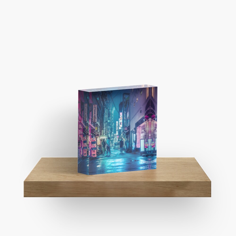 Tokyo Midnight Rain Acrylic Block