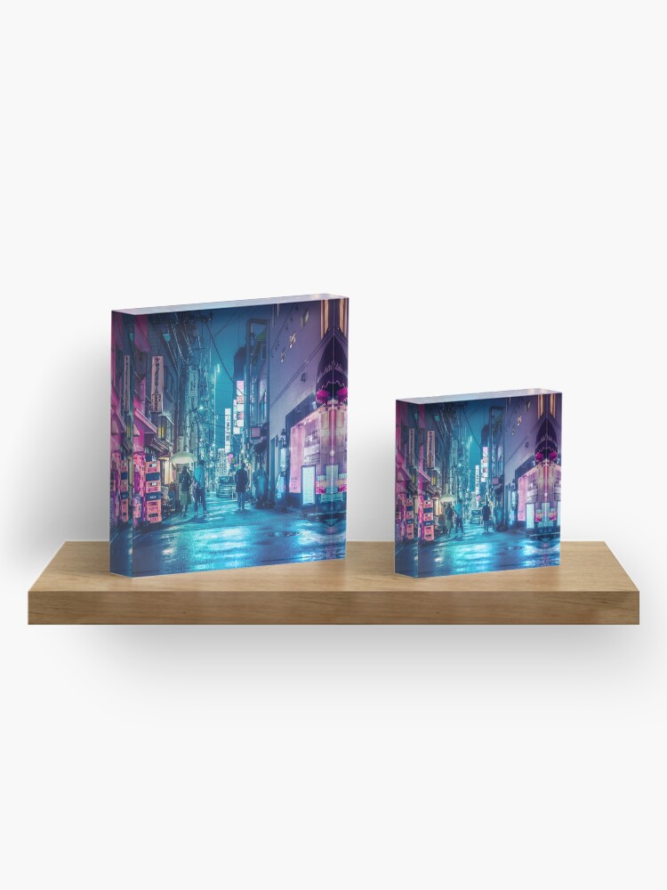 Alternate view of Tokyo Midnight Rain Acrylic Block